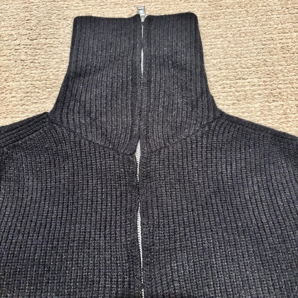 Rachel Zoe Black Half-Zip Poncho Cape - OS - Picture 2 of 8